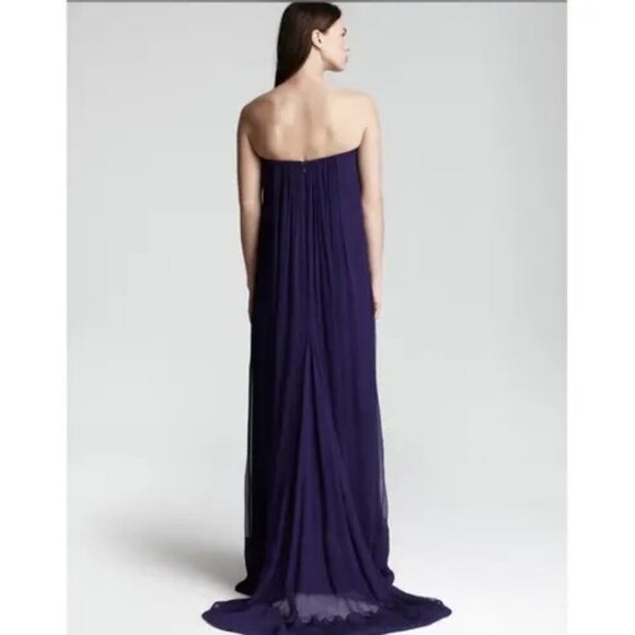 NWT BCBG MaxAzria Exene Silk Blend Strapless Dress 0 - Picture 3 of 16